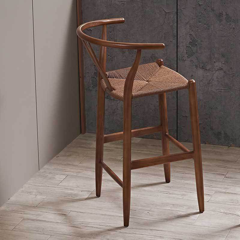 Industrial Low Back Dining Stool Solid Wood Bar Stool with Footrest Clearhalo 'Bar Furniture' 'Bar Stools' 'bar_stools' 'furn' 'furn_bar_stools' 'Furniture' 'Kitchen & Dining Furniture' 1200x1200_543426d0-59fe-463d-83f9-0ad14935d8cf