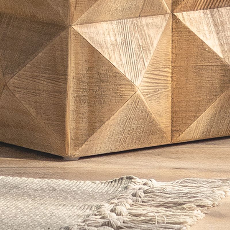 Rustieke geometrisch accent bijzettafel houten zijde uiteinde snacktafel