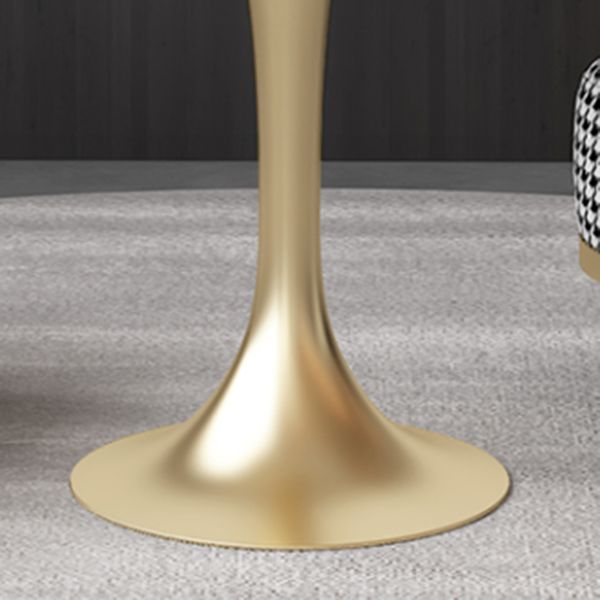 Luxury Sintered Stone Top Dining Table Round Table with Gold Metal Pedestal Clearhalo 'Dining Tables & Seating' 'Dining Tables' 'dining_table' 'furn' 'furn_dining_table' 'Furniture' 'furniture_dining_table' 'Kitchen & Dining Furniture' 'kitchen' 'kitchen_dining_table' 1200x1200_5434678b-a0c1-40d2-982f-b34fed42969a