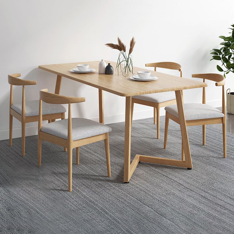 Modern Solid Wood Dining Room Set with Rectangle Table Dining Table Furniture for Home Clearhalo 'Dining Room Sets' 'Dining Tables & Seating' 'dining_room_set' 'furn' 'furn_dining_room_set' 'Furniture' 'furniture_dining_room_set' 'Kitchen & Dining Furniture' 'kitchen&dining_furn' 'kitchen' 1200x1200_5434b353-80e0-4523-b07b-c98af0066e05