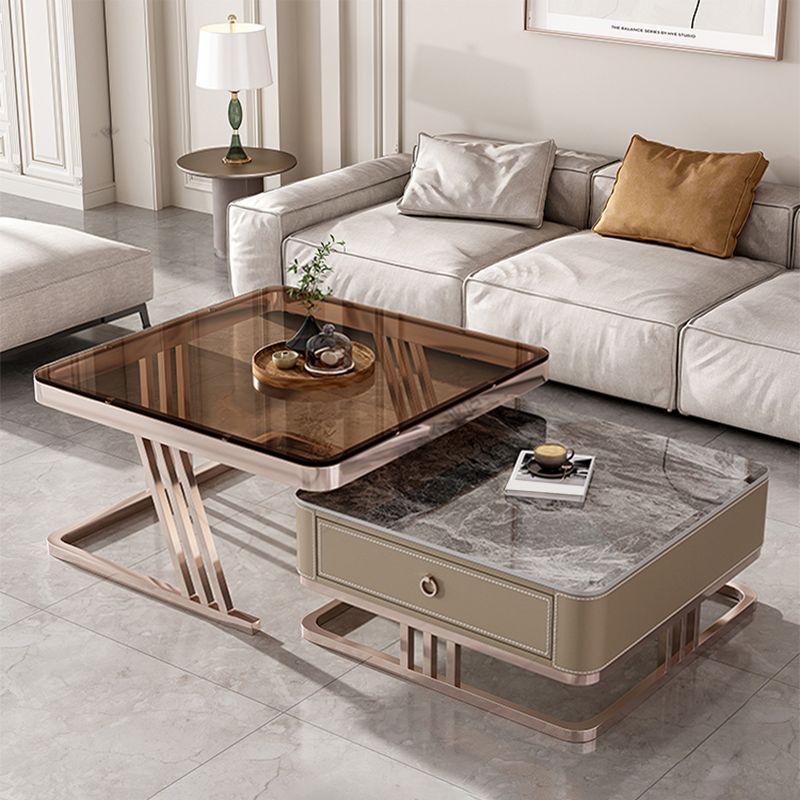 Slate Square Coffee Table Frame 2 Nesting Coffee Table Set for Living Room Clearhalo 'Coffee & Accent Tables' 'Coffee Tables' 'coffee_tables' 'furn' 'furn_coffee_tables' 'Furniture' 'Living Room Furniture' 1200x1200_543526c6-9b81-46a5-9a25-d1f0781bd1ab