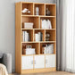 Modern Style Bookshelf Closed Back Wood Bookcase with Doors for Home Office