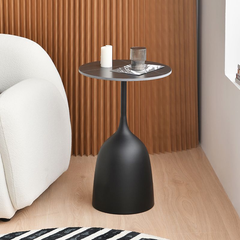 Round Top Side Table Metal 1 Leg Base Living Room End Side Table Clearhalo 'Coffee & Accent Tables' 'End & Side Tables' 'end_side_tables' 'furn' 'furn_end_side_tables' 'Furniture' 'Living Room Furniture' 1200x1200_54375e96-e2ae-48ae-ad85-a5571002c9d2