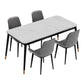 Medieval Modern Stone Dining Table with 4 Legs Pedestal Table for Dining Room