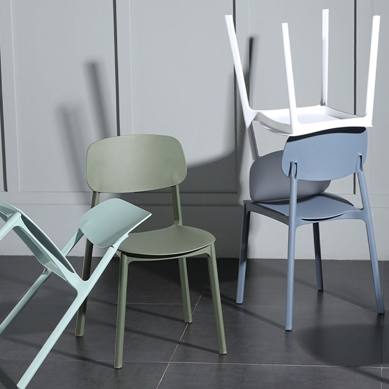 Silla de plástico de la parte posterior abierta moderna silla de brazo de plástico para el dormitorio