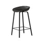 Modern Plastic and Metal Counter Stool Footrest Bucket Backrest Counter-height Stool