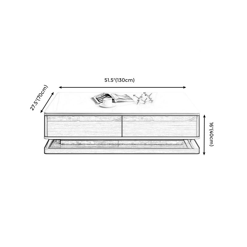 Modern Marble/Glass Block Coffee Table with Drawer Rectangular Cocktail Table Clearhalo 'Coffee & Accent Tables' 'Coffee Tables' 'coffee_tables' 'furn' 'furn_coffee_tables' 'Furniture' 'furniture_coffee_tables' 'Living Room Furniture' 1200x1200_5439193c-3a00-4e37-b0f0-2475bc48d3f3