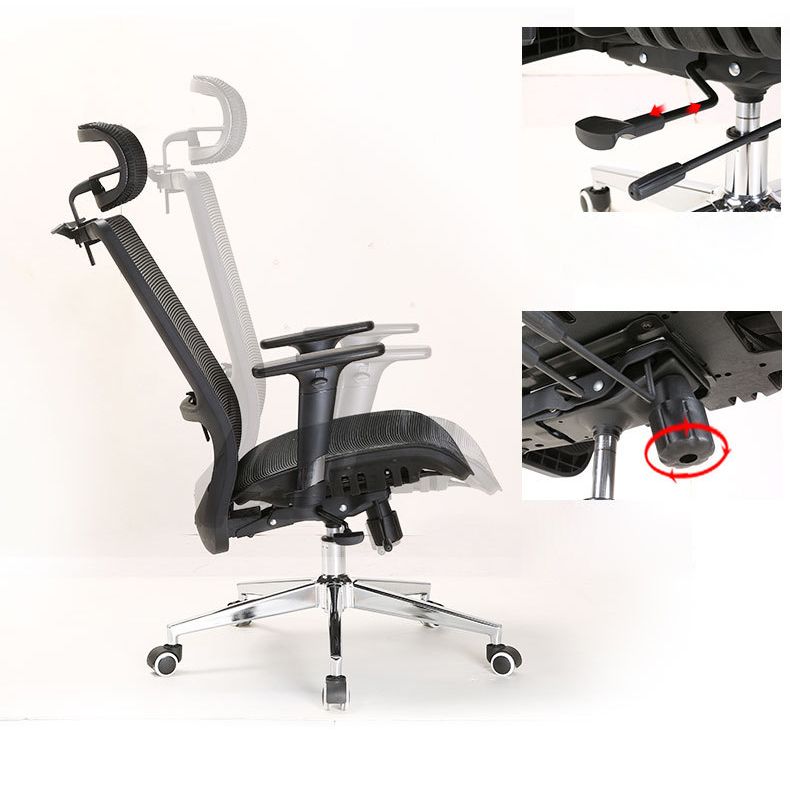 Modern Desk Chair Mesh Computer Chair Conference Chair in Black Clearhalo 'furn' 'furn_office_chair' 'Furniture' 'Office Chairs' 'Office Furniture' 'office_chair' 1200x1200_5439dcea-eeef-4a19-ac38-6e0e1836600c