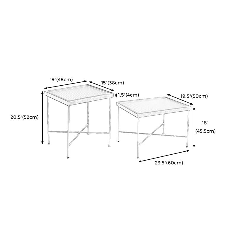 Scandinavian Glass Coffee Table with Wood Accents Cross Legs Cocktail Table Clearhalo 'Coffee & Accent Tables' 'Coffee Tables' 'coffee_tables' 'furn' 'furn_coffee_tables' 'Furniture' 'furniture_coffee_tables' 'Living Room Furniture' 1200x1200_543c679a-6149-4382-9cd7-acef145c440a