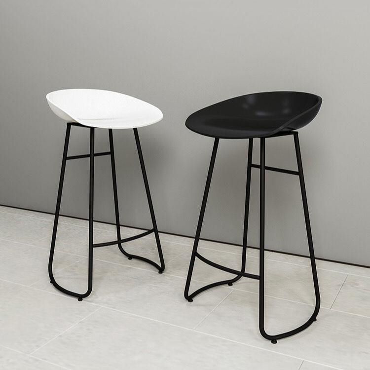 Modern Backrest Armless Counter Stool Iron Cafe Bar Stool with  Acrylic Seat