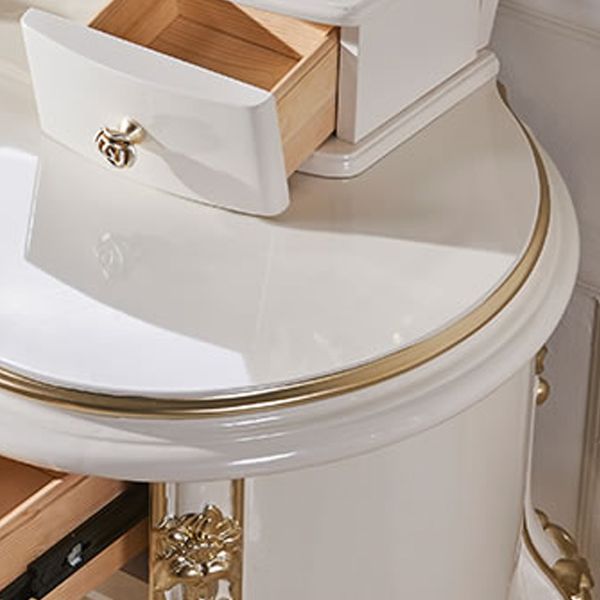 Mirror & 5 Drawers Makeup Vanity Dressing Table Solid Wood Dresser