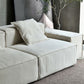 Cotton Blend Square Arm Sectional Sofa 25.6"High Cushion Back Sofa,White