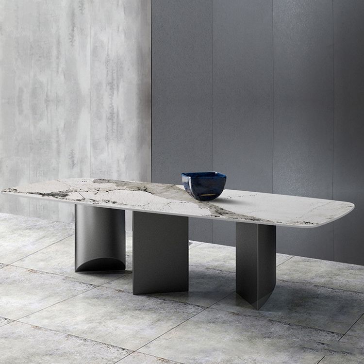 Modern Style Sintered Stone Table Rectangle Dining Table for Kitchen Clearhalo 'Dining Tables & Seating' 'Dining Tables' 'dining_table' 'furn' 'furn_dining_table' 'Furniture' 'Kitchen & Dining Furniture' 1200x1200_54426c8b-91ee-40c1-b19d-e51ec6c992d8