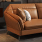 Sloped Arms Genuine Leather Sectional Sofa 35.43"High Cushion Back Sofa, Dark Brown Clearhalo 'furn' 'furn_sectionals' 'Furniture' 'furniture_sectionals' 'kitchen' 'kitchen_sectionals' 'Living Room Furniture' 'Sectionals' 1200x1200_54458c74-c122-4559-a503-d0ef8eed055b
