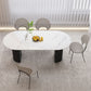 Stone Top Dining Table Contemporary Oval Table with Sled Base Clearhalo 'Dining Tables & Seating' 'Dining Tables' 'dining_table' 'furn' 'furn_dining_table' 'Furniture' 'Kitchen & Dining Furniture' 1200x1200_54464776-702c-44c6-8f48-8db36625f74b