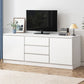 Modern TV Console Faux Wood TV Stand with Drawers and Storage, 24"H X 12"W