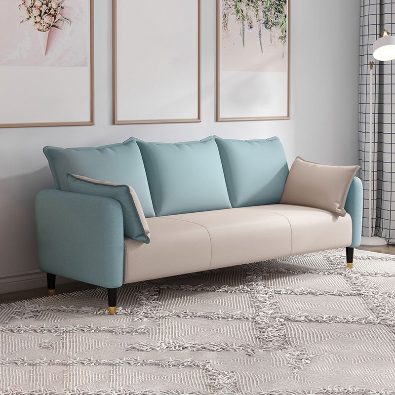 Glam Pillows Square Arm Living Room Faux Leather Standard Seating