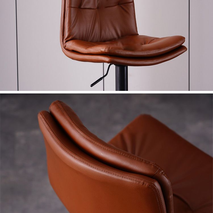 Modern Swivel Adjustable Height Barstool Matte Finish Leather Stool Clearhalo 'Bar Furniture' 'Bar Stools' 'bar_stools' 'furn' 'furn_bar_stools' 'Furniture' 'furniture_bar_stools' 'Kitchen & Dining Furniture' 1200x1200_5447be7e-0957-40fe-b134-bb189f527471
