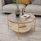 Modern Single Coffee Table Round Glass Coffee Table with 4 Legs