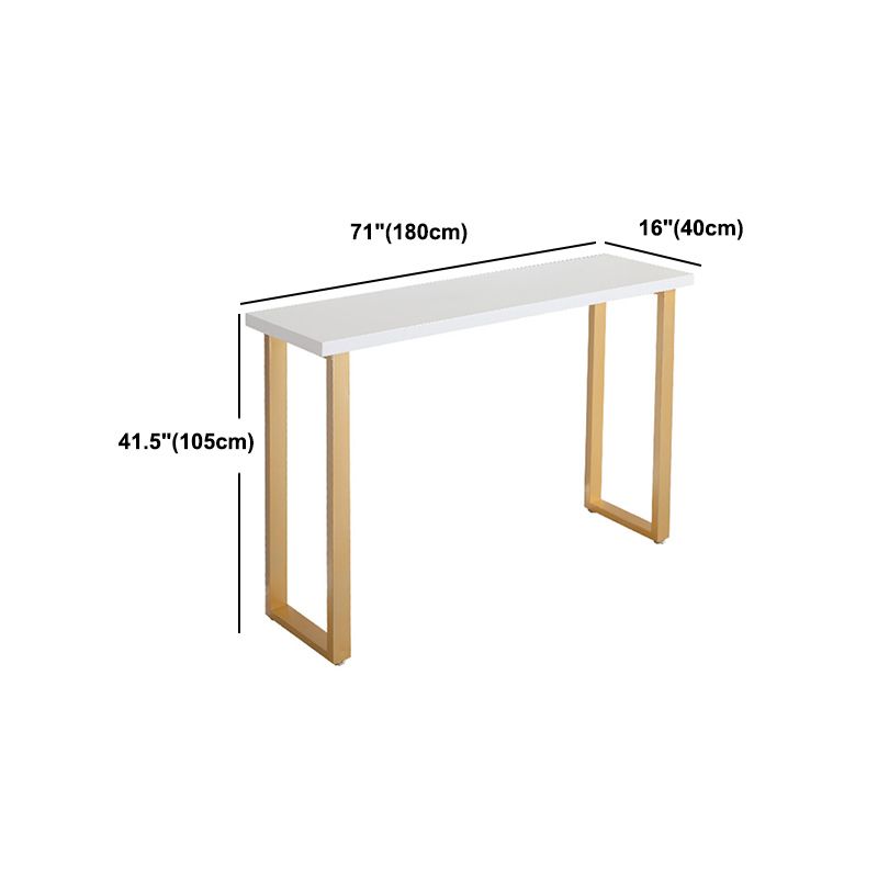 Wood Bar Dining Table Glam Rectangle Bar Table with Double Pedestal for Dining Room Clearhalo 'Bar Furniture' 'Bar Tables' 'bar_tables' 'furn' 'furn_bar_tables' 'Furniture' 'Kitchen & Dining Furniture' 1200x1200_544911a6-d702-4f92-a154-e343c302fc0d
