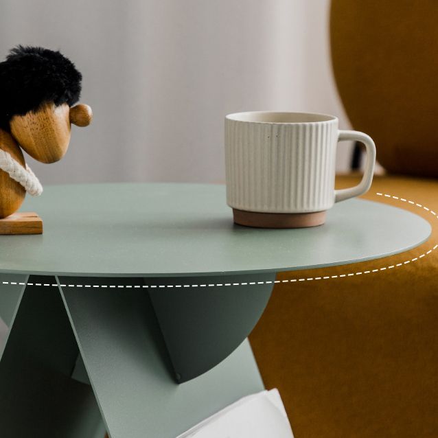 リビングルーム用のミッドセンチュリー抽象端エンドテーブルメタルラウンドサイドエンドテーブル