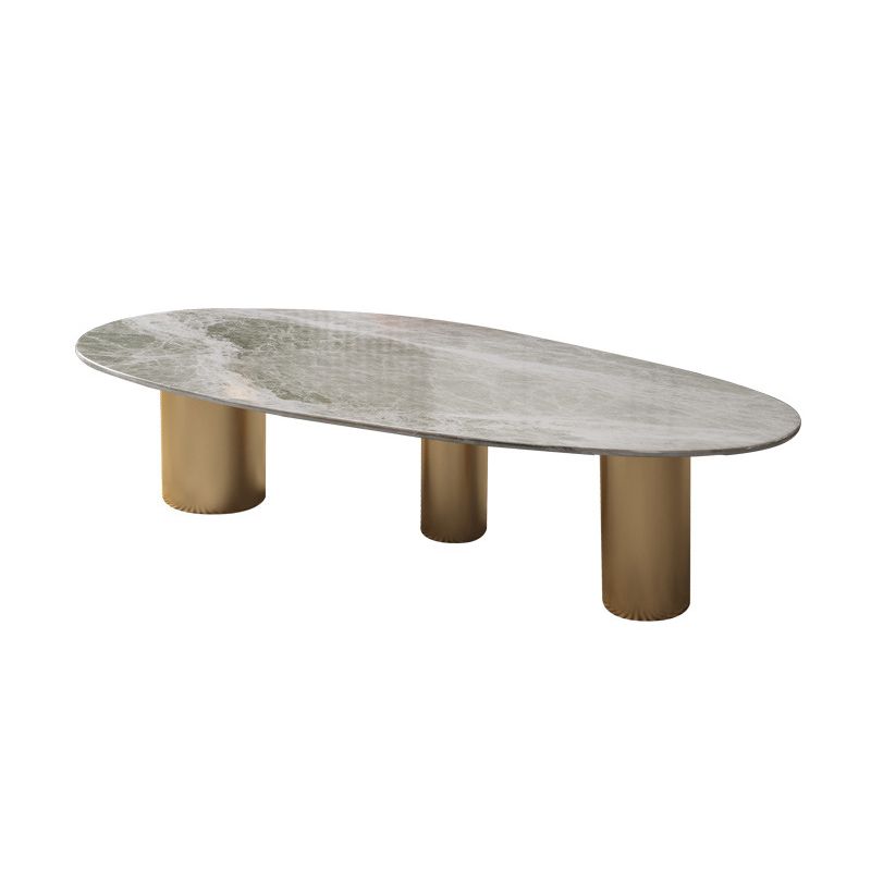 Oval Stone Top Coffee Table Set with 3 Steel Legs for Living Room Clearhalo 'Coffee & Accent Tables' 'Coffee Tables' 'coffee_tables' 'furn' 'furn_coffee_tables' 'Furniture' 'Living Room Furniture' 1200x1200_544a8ef1-deee-4e67-8ff6-3a1ce73a9598