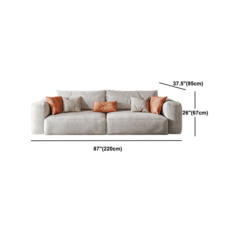 Square Armrest Belt Pillow Back Sofa Bed White Cloth Art Sofa