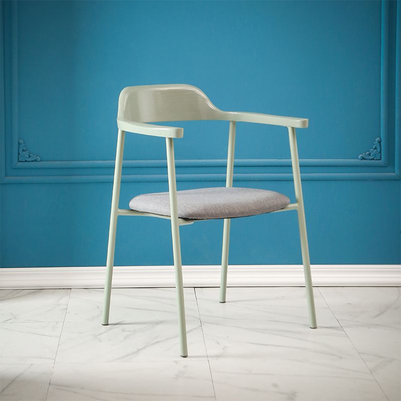 Modern Style Metal Arm Chair Open Back Dining Side Chair with Wood back Clearhalo 'Dining Chairs' 'Dining Tables & Seating' 'dining_chair' 'furn' 'furn_dining_chair' 'Furniture' 'furniture_dining_chair' 'Kitchen & Dining Furniture' 1200x1200_544b3ead-bf93-4ab0-a7c6-4c53bf6040e0