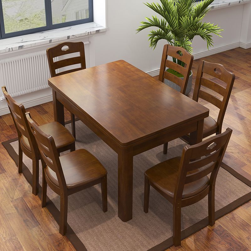 Traditional Standard Height Solid Wood Dining Table Rectangle Dining Room Set For Home Clearhalo 'Dining Room Sets' 'Dining Tables & Seating' 'dining_room_set' 'furn' 'furn_dining_room_set' 'Furniture' 'furniture_dining_room_set' 'Kitchen & Dining Furniture' 'kitchen&dining_furn' 'kitchen' 1200x1200_544b942c-19d1-4fa2-931c-b14e67e7decc