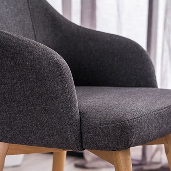 Contemporary Beech Solid Back Arm Chair Matte Finish Upholstered Dining Chair Clearhalo ' kitchen&dining_furn' 'Dining Chairs' 'Dining Tables & Seating' 'dining_chair' 'Furniture' 'furniture_dining_chair' 'Kitchen & Dining Furniture' 'kitchen' 1200x1200_544ba2da-399a-4bc8-8c29-92394219203c