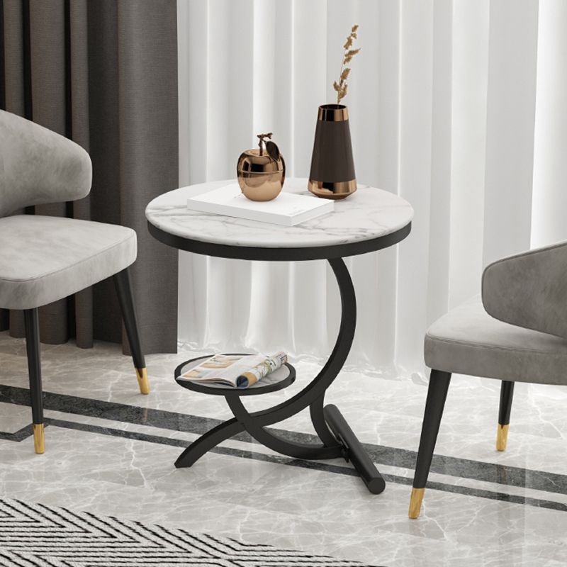 Contemporary 21.7-inch End Table with 1-shelf Metal C Nesting Tables