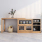 Folding Rectangle Dining Table Wood Dining Table in White and Natural