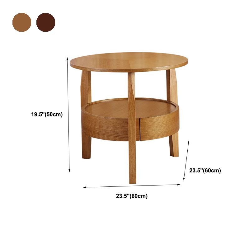 Traditional Round Wooden Top Side Table 3 Legs End Table with Storage Clearhalo 'Coffee & Accent Tables' 'End & Side Tables' 'end_side_tables' 'furn' 'furn_end_side_tables' 'Furniture' 'Living Room Furniture' 1200x1200_544f414b-dd7c-4f90-a857-a69a65b7d9df