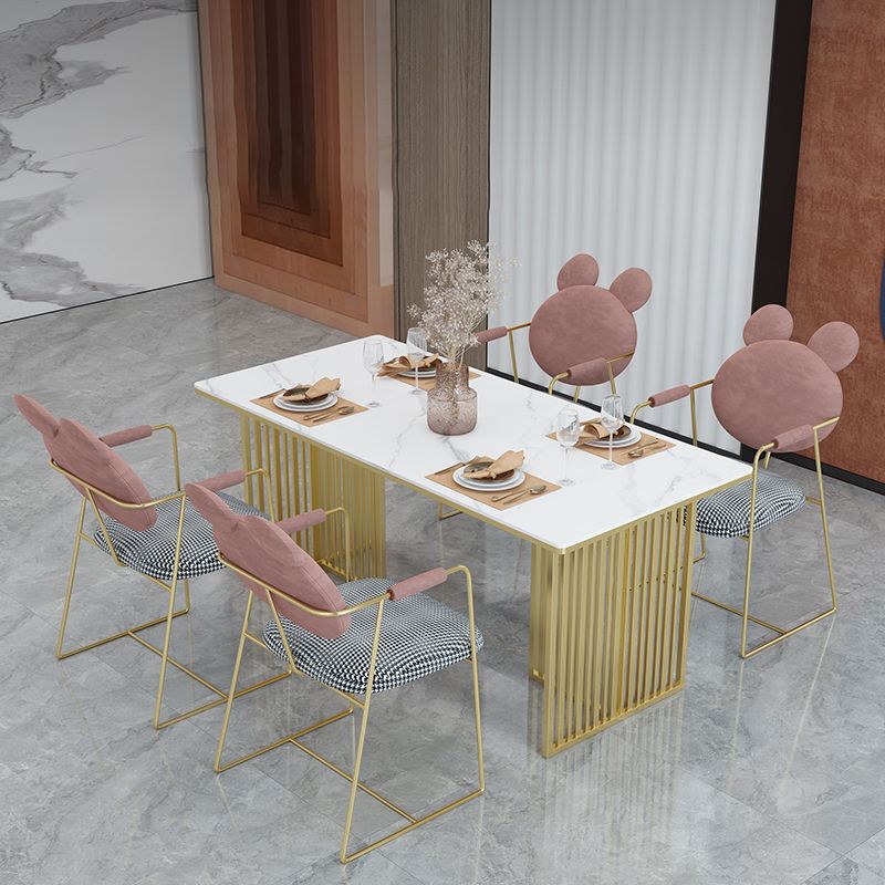 Glam Style 1/2/5 Pieces Dining Room Furniture Set Sintered Stone Dining Table Set Clearhalo 'Dining Room Sets' 'Dining Tables & Seating' 'dining_room_set' 'furn' 'furn_dining_room_set' 'Furniture' 'furniture_dining_room_set' 'Kitchen & Dining Furniture' 'kitchen&dining_furn' 'kitchen' 1200x1200_5450eccb-c2ae-4260-831f-91e85595ff19