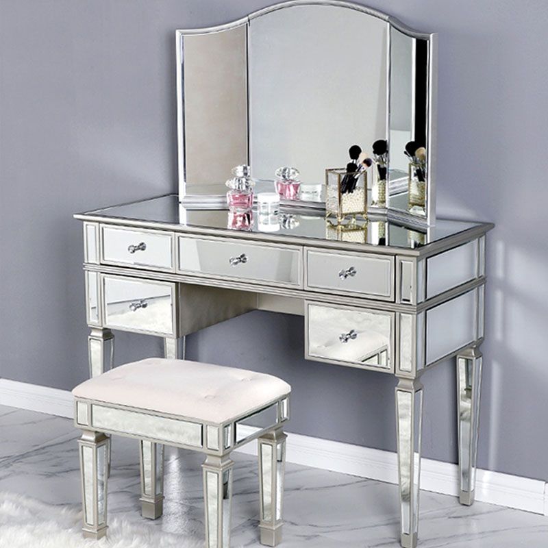 Massivholz Waschtisch Spedition zeitgenössische Make -up -Theke mit Schubladen