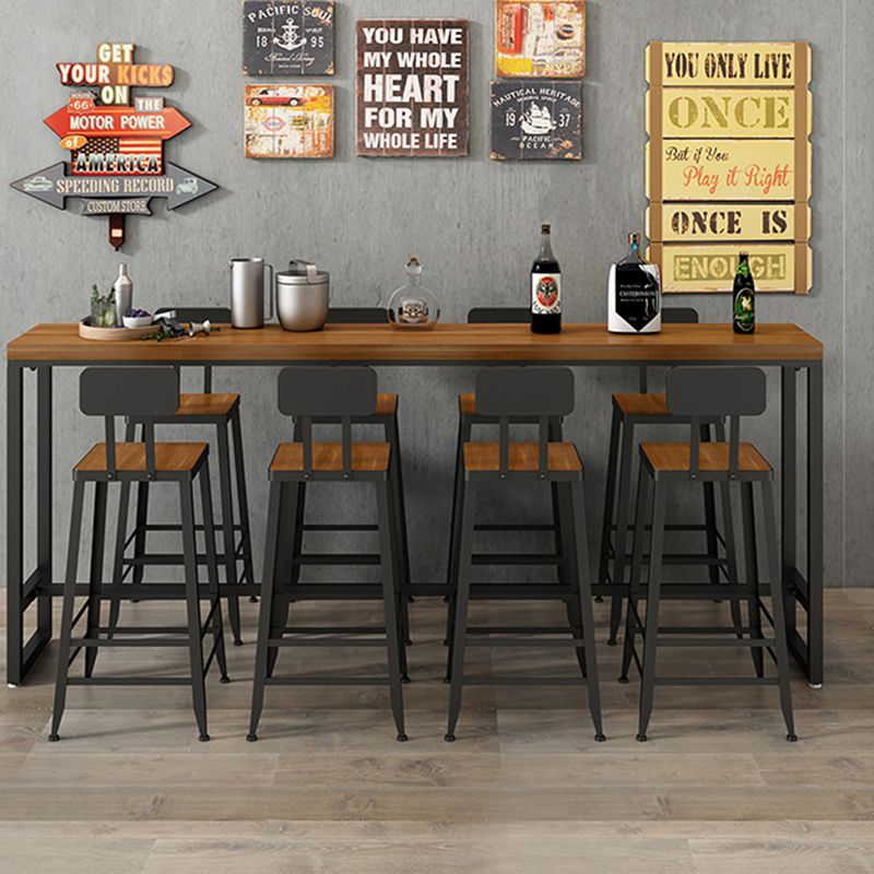 Moderne stijl 1/5/9-delige bartafelset rechthoekig grenenhouten aanrechttafel voor café