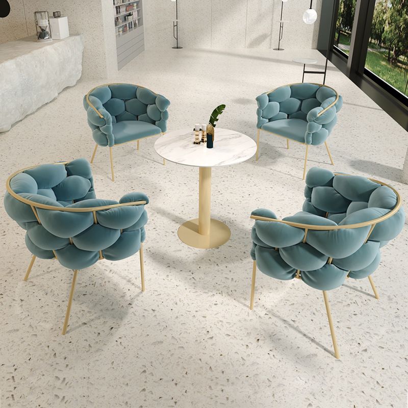 Glam Style Dining Room Set with Round Sintered Stone Top and Pedestal Base Dining Furniture Clearhalo 'Dining Room Sets' 'Dining Tables & Seating' 'dining_room_set' 'furn' 'furn_dining_room_set' 'Furniture' 'furniture_dining_room_set' 'Kitchen & Dining Furniture' 'kitchen&dining_furn' 'kitchen' 1200x1200_5452a81f-5346-4333-a9cf-da5e8c87ef21