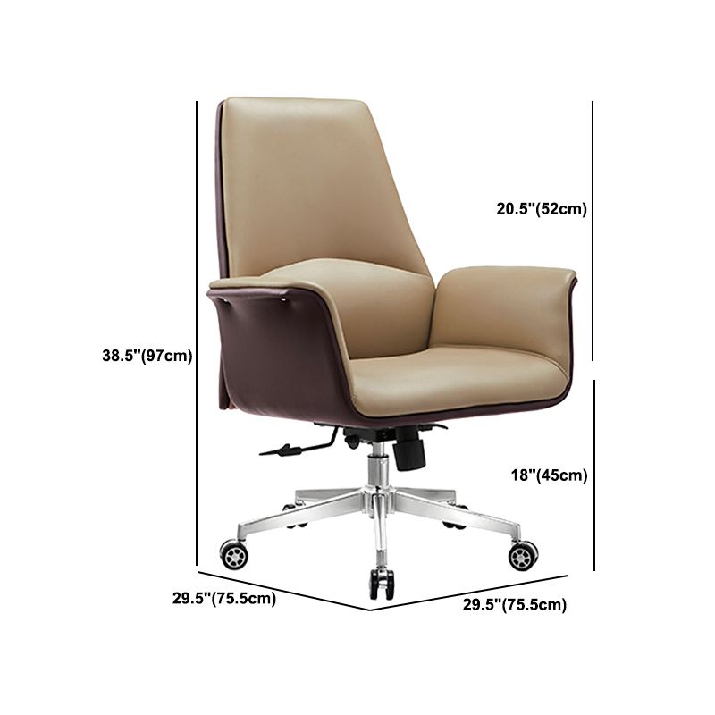 Modern Arms Included Chair Leather Desk Chair Ergonomic Home Office Chair Clearhalo 'furn' 'furn_office_chair' 'Furniture' 'Office Chairs' 'Office Furniture' 'office_chair' 1200x1200_545439cc-94a7-44f3-a041-40ac486c81df