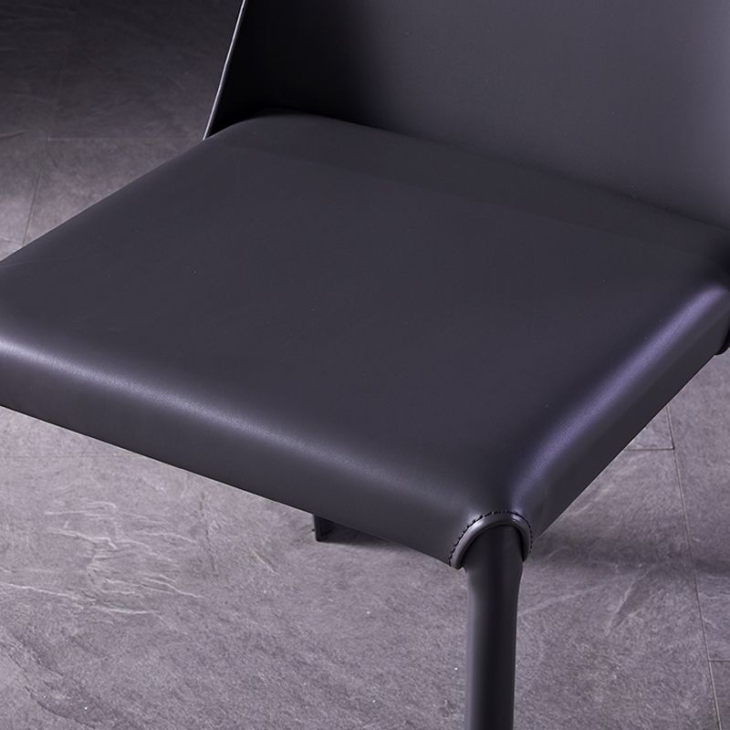 Modern Saddle Chair with Metal Base 32"H Leather Dining Chair for Restaurant Clearhalo ' kitchen&dining_furn' 'Dining Chairs' 'Dining Tables & Seating' 'dining_chair' 'furn' 'furn_dining_chair' 'Furniture' 'furniture_dining_chair' 'Kitchen & Dining Furniture' 'kitchen' 1200x1200_54564cf5-1120-49f7-a44b-03b736906ad6
