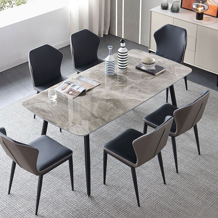Industrial Style Dining Site Table Rectangle Stone Furniture with 4 Legs Clearhalo ' dining_table' 'Dining Tables & Seating' 'Dining Tables' 'furn' 'furn_dining_table' 'Furniture' 'furniture_dining_table' 'Kitchen & Dining Furniture' 'kitchen&dining_furn' 'kitchen' 'kitchen_dining_table' 1200x1200_54571d83-c9ae-4f76-afde-60e385d33186