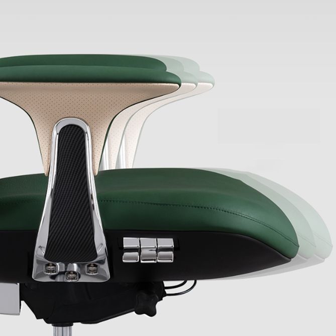 Chaise de bureau à bras fixes chaise pivotante de hauteur réglable en cuir moderne avec roues