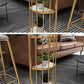 Glam Gold Iron Bar Table Faux Marble Specialty Top 41.3"H Bistro Table with Storage Clearhalo 'Bar Furniture' 'Bar Tables' 'bar_tables' 'furn' 'furn_bar_tables' 'Furniture' 'furniture_bar_tables' 'Kitchen & Dining Furniture' 1200x1200_545b3da5-988f-44df-b149-94834db83b55