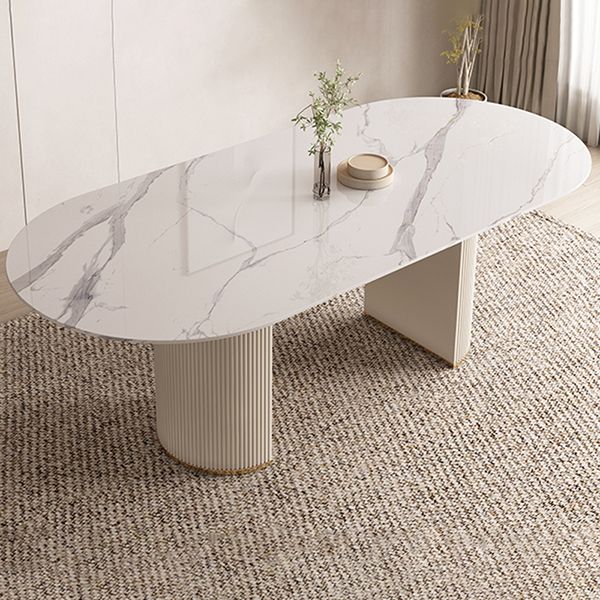 Contemporary 1/4/5/7 Pieces Dining Set Oval Dining Room Table Set Clearhalo 'Dining Room Sets' 'Dining Tables & Seating' 'dining_room_set' 'furn' 'furn_dining_room_set' 'Furniture' 'furniture_dining_room_set' 'Kitchen & Dining Furniture' 'kitchen&dining_furn' 'kitchen' 1200x1200_545c8f0b-1625-4229-9f1e-c0858a943a9d