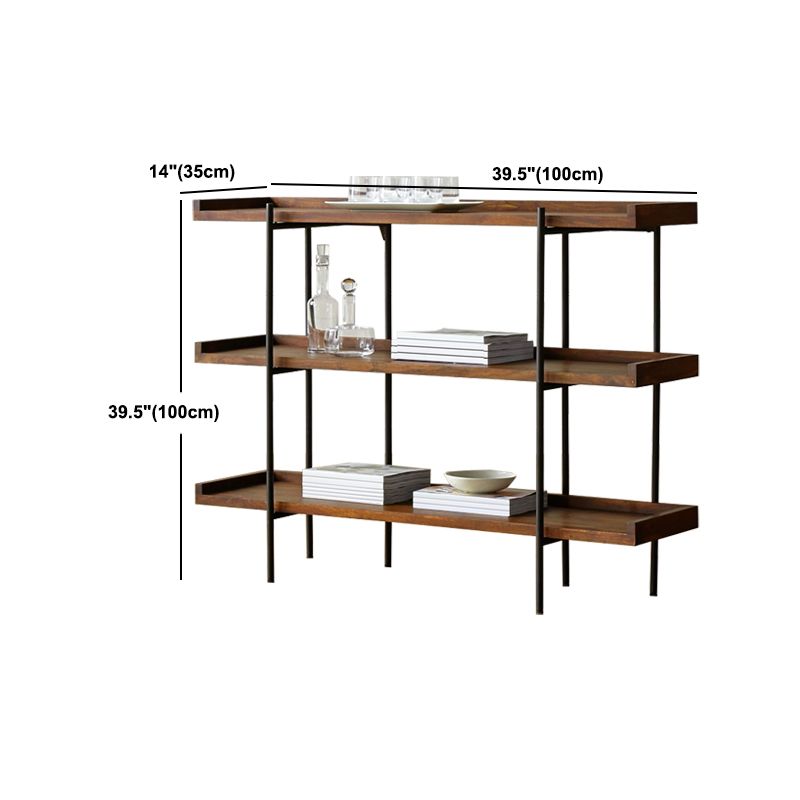 Modern Solid Wood Bookshelf Brown Etagere Open plank Verticale boekenkast