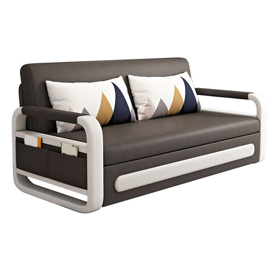 Square Arms Convertible Sofas Folding Faux Leather Sleeper Sofa Clearhalo 'furn' 'furn_futons' 'Furniture' 'Futons & Daybeds' 'Futons' 'Living Room Furniture' 1200x1200_545d9b19-a941-4aae-a242-57493c2ecbc9