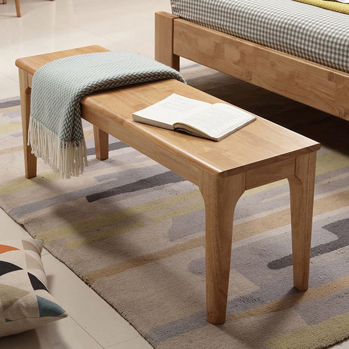 17.7"H Modern Entryway and Bedroom Bench Solid Wood Rubberwood Bench Clearhalo 'Benches' 'Chairs & Seating' 'furn' 'furn_benches' 'Furniture' 'Living Room Furniture' 1200x1200_545f1aec-aa35-4924-85c9-d09dcf7ee663