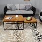 Modern Simple Wood Rectangular Coffee Table Sled 2 Nesting Cocktail Table Set