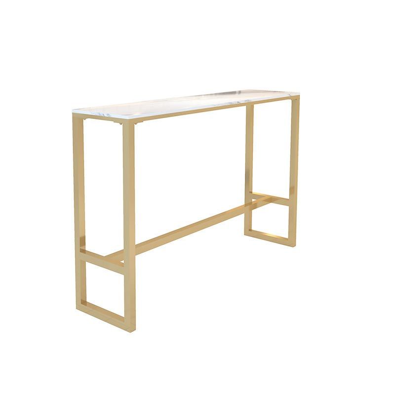 Marble Contemporary Cocktail Bar Table Footrest Rectangle Counter Table in White Clearhalo 'Bar Furniture' 'Bar Tables' 'bar_tables' 'furn' 'furn_bar_tables' 'Furniture' 'Kitchen & Dining Furniture' 1200x1200_54628034-6679-46e2-829f-521b9ff44632