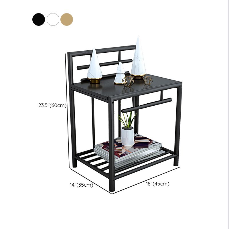 1 Shelf Glam Nightstand Metal Legs Included Night Table Open Storage ,23.6" Tall Clearhalo 'Bedroom Furniture' 'furn' 'furn_night_stand' 'Furniture' 'night_stand' 'Nightstands' 1200x1200_54630cf1-d5a4-4492-8d64-eb08c47eafca