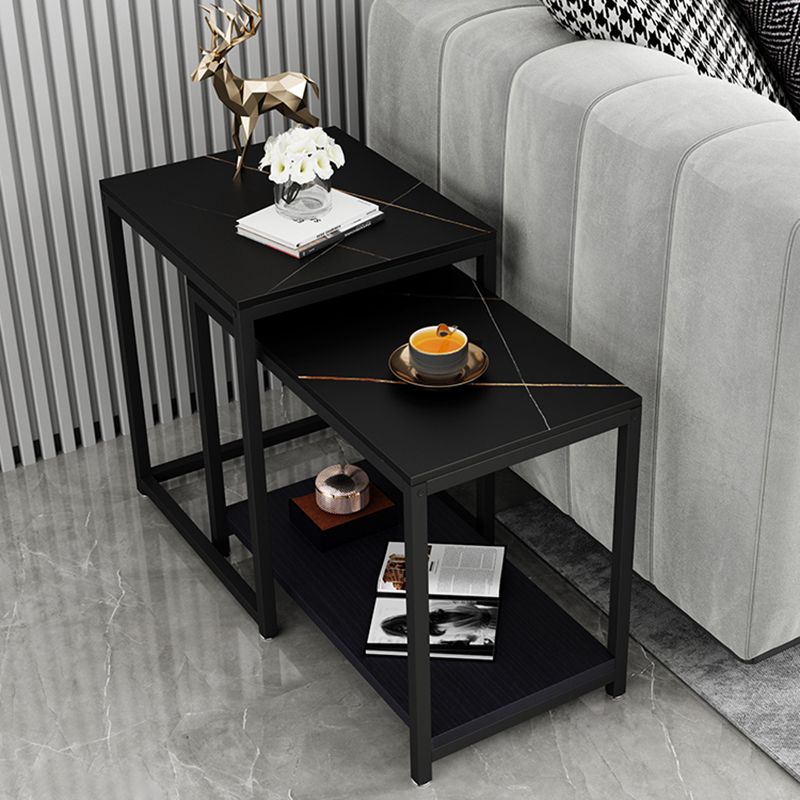 Modern Square 4 Legs End Table with Shelves and Storage for Living Room Clearhalo 'Coffee & Accent Tables' 'End & Side Tables' 'end_side_table' 'end_side_tables' 'furn' 'furn_end_side_tables' 'Furniture' 'furniture_end_side_table' 'Living Room Furniture' 1200x1200_5463ab93-f4a7-4914-adf6-e59fea0f3f66
